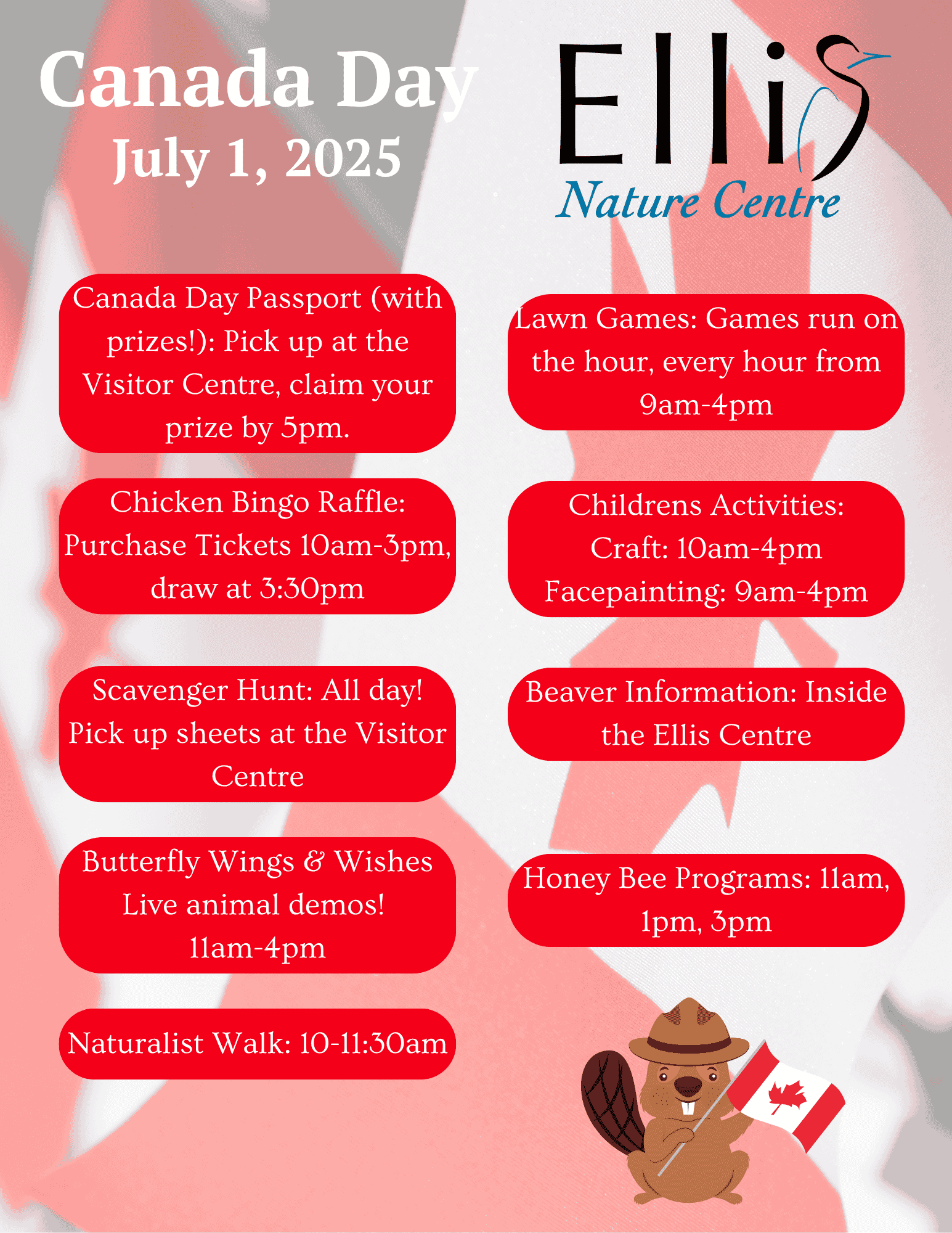 Canada Day 2025 schedule of events